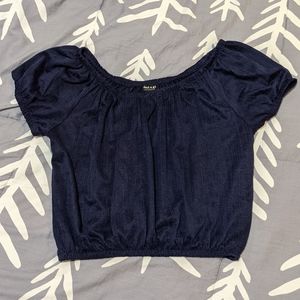 Navy peasant top